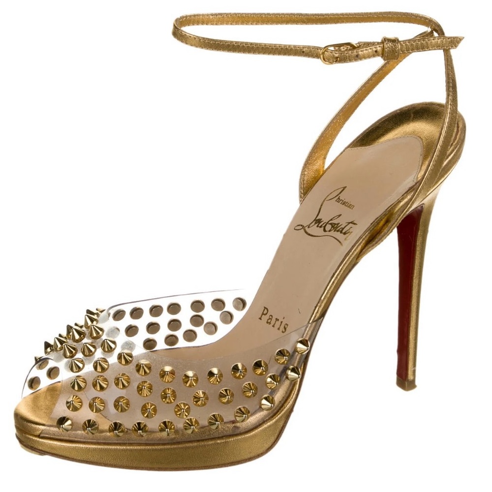 Christian Louboutin Spike Sandals Leather Size 35.5.